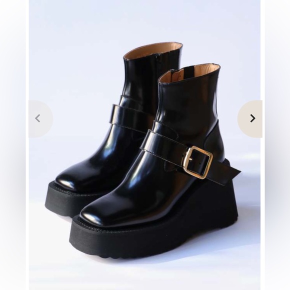Maison Martin Margiela Black Micro Wedge Ankle Leather Boots 38 - Picture 15 of 15